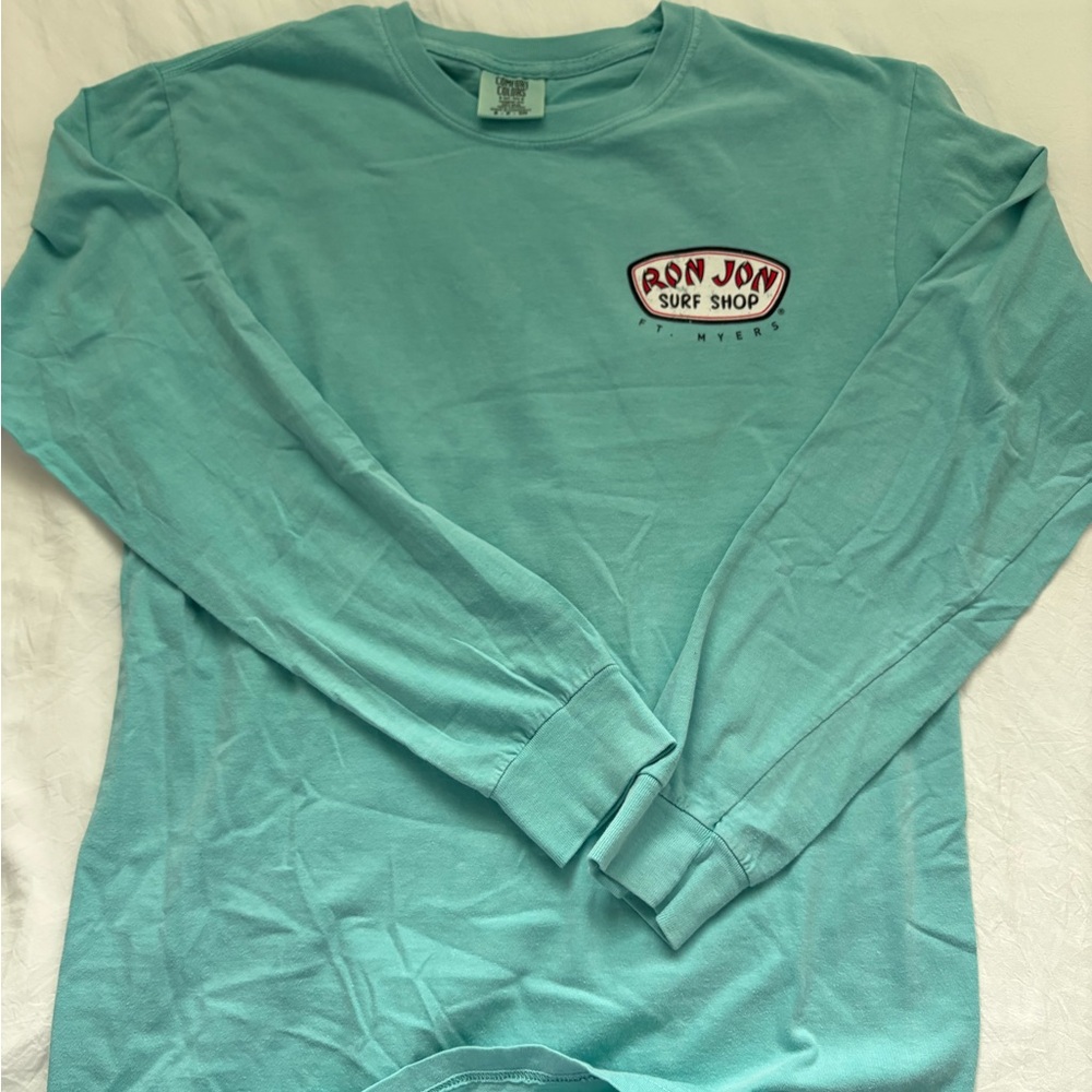 Ron Jon Surf Shop Comfort Colors Long Sleeve Tee - Aqua